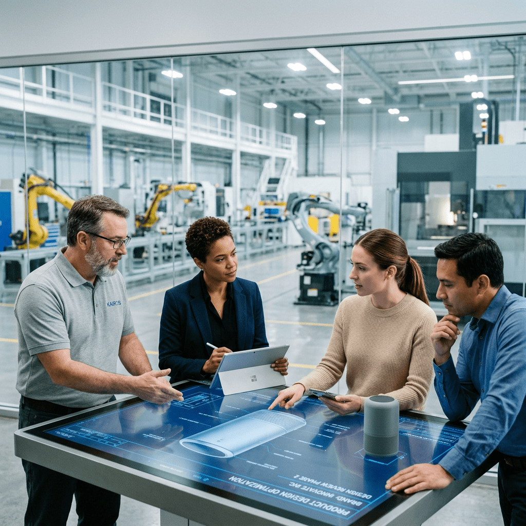 High-tech factory advising brand on product design