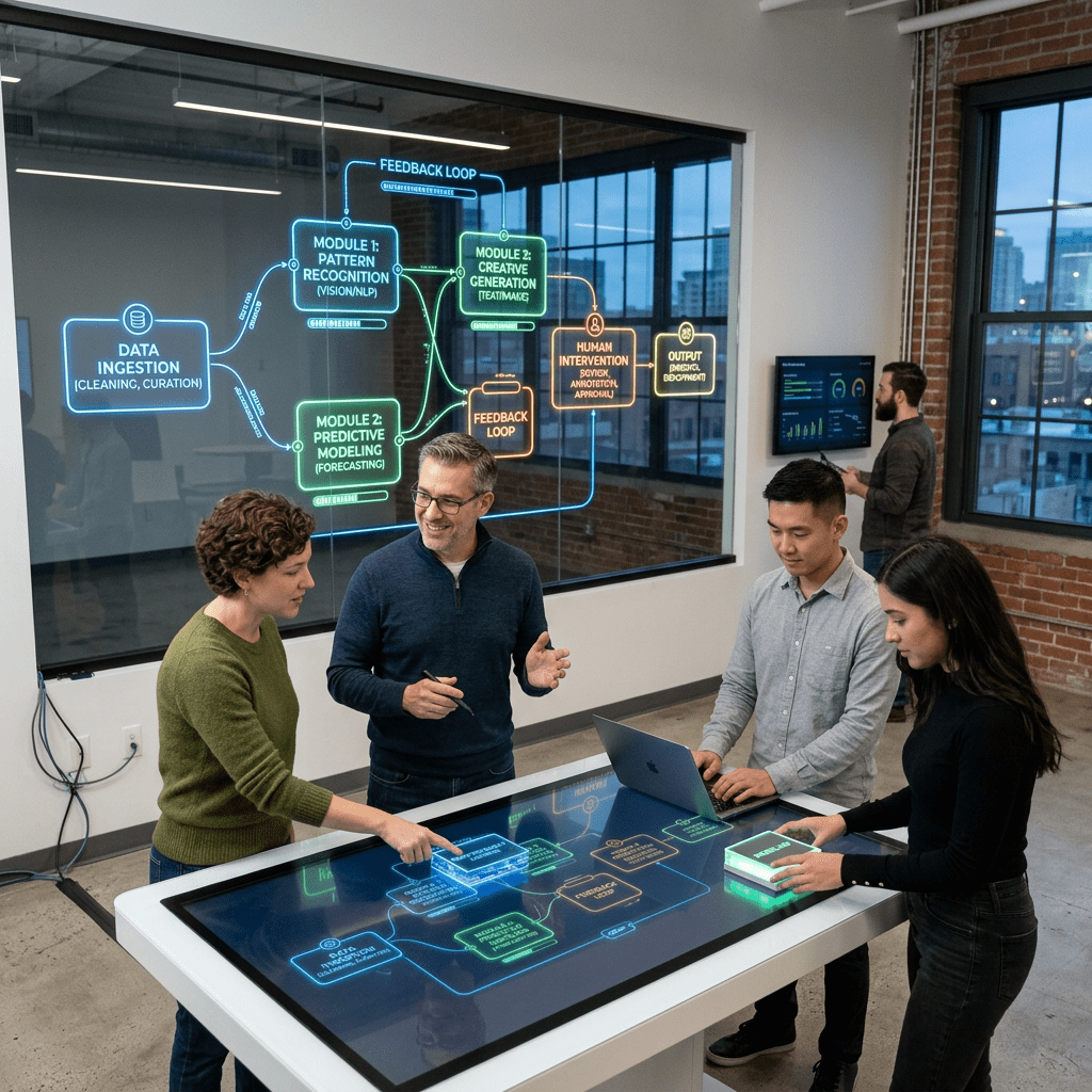 Human-centered modular AI workflow system